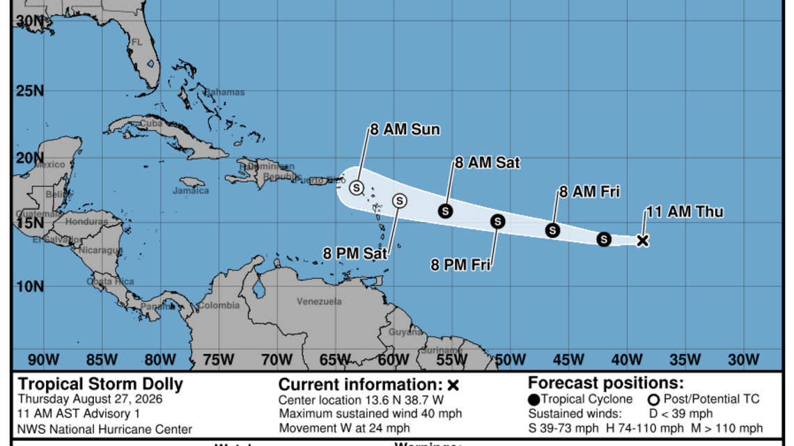 Tropical Storm Dolly has formed far in the Atlantic. Could it impact NC?