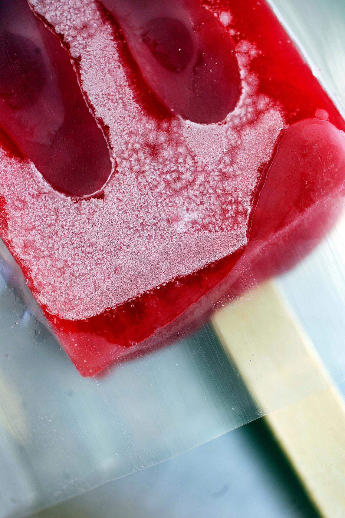 This Cherry Lime Locopop is one of many water-based flavors offered by the local popsicle makers.