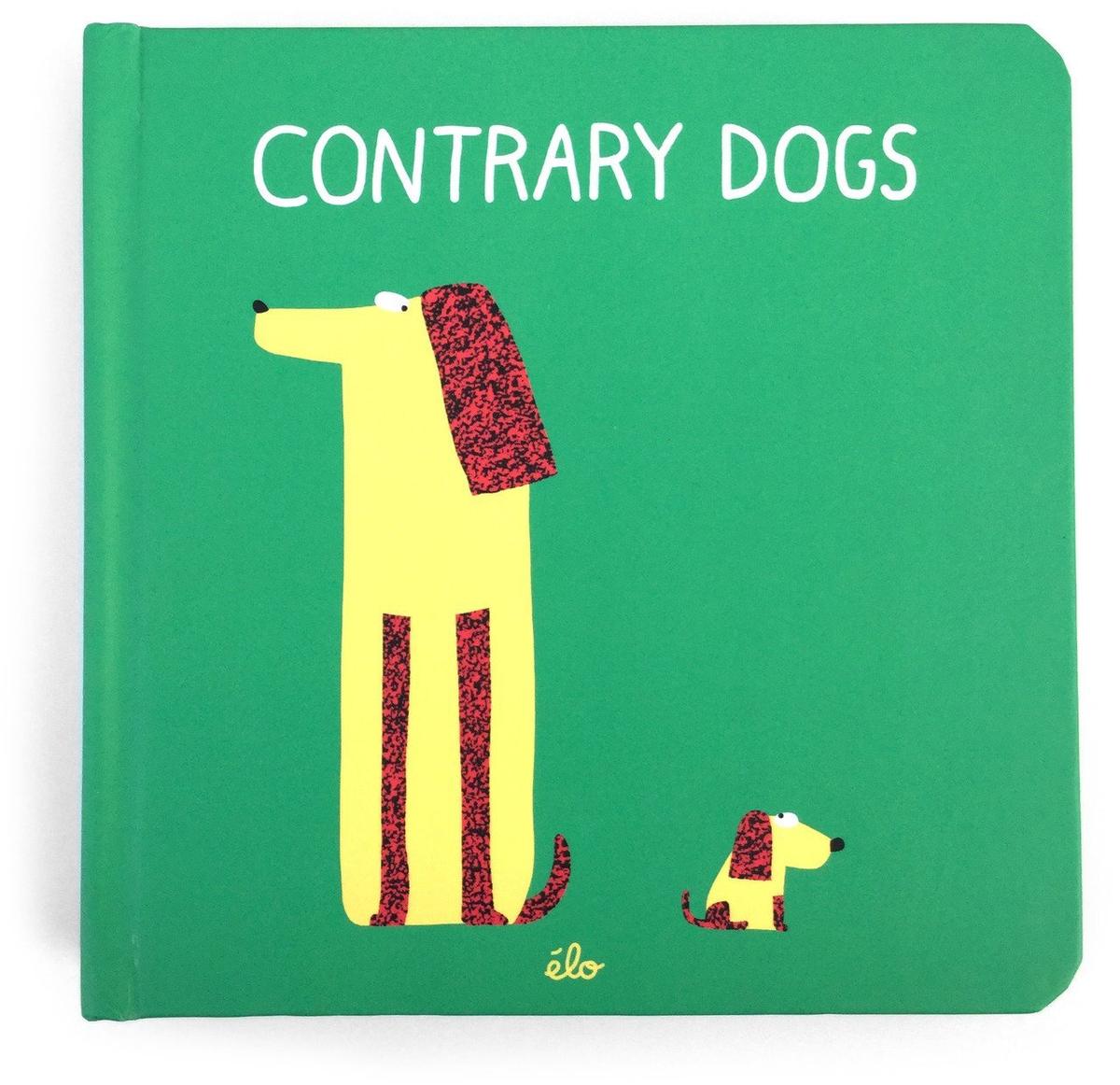 Elodie Jarret’s “Contrary Dogs” small pop-up book focuses on concepts of color and size with big-time inventive fun and pop-ups sure to please parent and child.