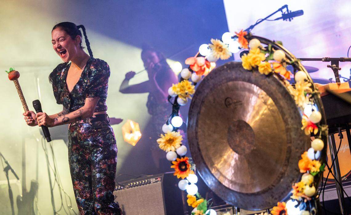 Japanese Breakfast performs on day 3 of the Hopscotch Music Festival Saturday, Sept. 9 2023 at City Plaza in Raleigh.