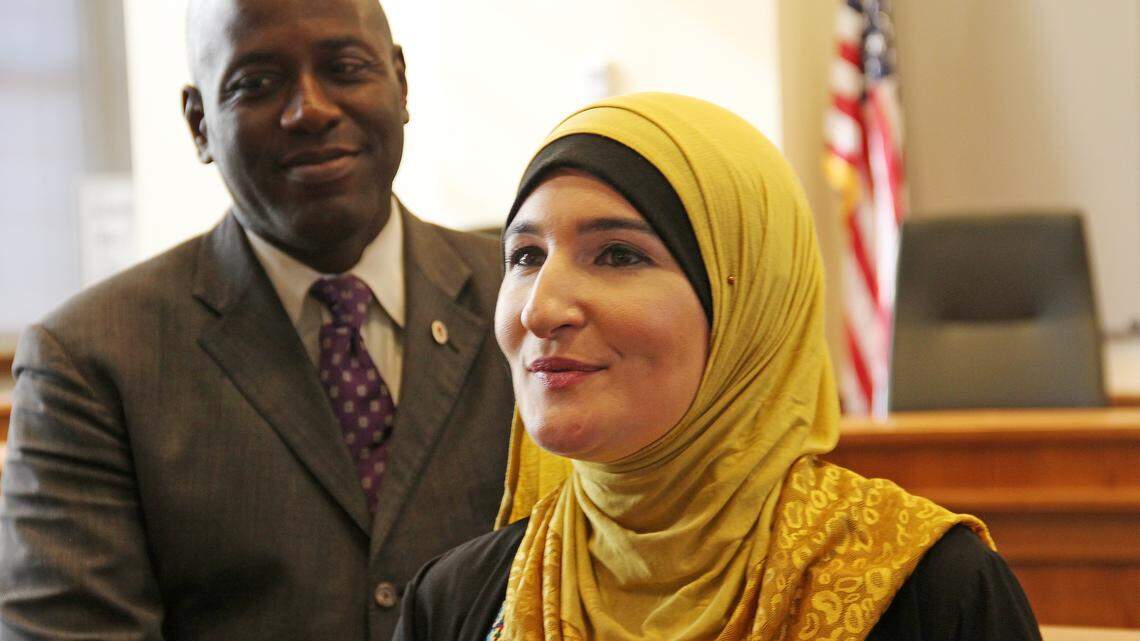 “It’s a stereotype that has been used often against Muslim communities: that we are anti-Semitic until proven otherwise. It’s not OK.,” said Linda Sarsour, co-chair for the Women’s March on Washington in 2017, who spoke Sunday, March 31, 2019, in Hillsborough, North Carolina.
