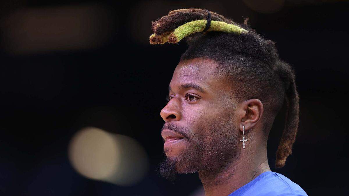 Reggie Bullock of the Dallas Mavericks warms up before Game 2 of the Western Conference second-round playoff series at Footprint Center on May 4, 2022, in Phoenix. (Christian Petersen/Getty Images/TNS)