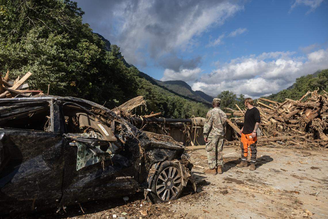 The bridge that connects Lake Lure and Chimney Rock in Lake Lure, N.C. on Saturday, September 29, 2024. 