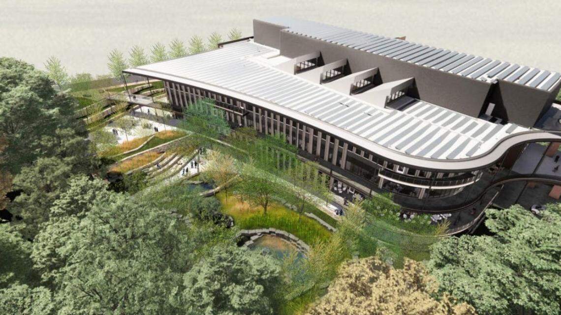 A design illustration of the expansion of UNC-Chapel Hill’s Kenan-Flagler School of Business.