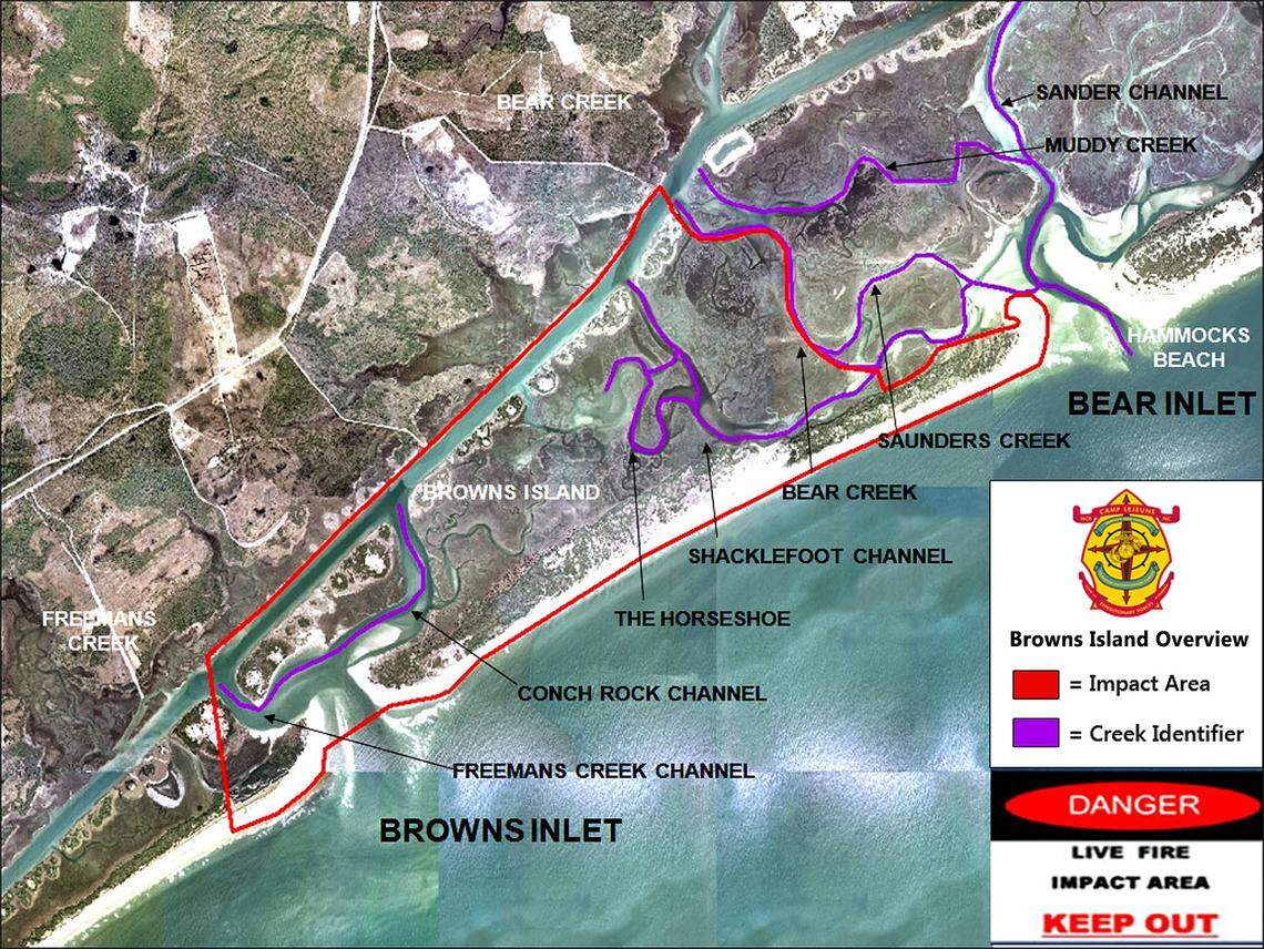 This is the restricted area around Brown's Island off the N.C. Coast.