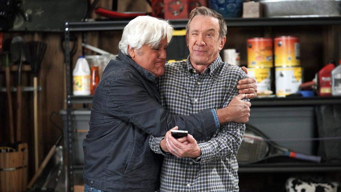 Jay Leno, left, and Tim Allen in the series finale of “Last Man Standing” on Fox.