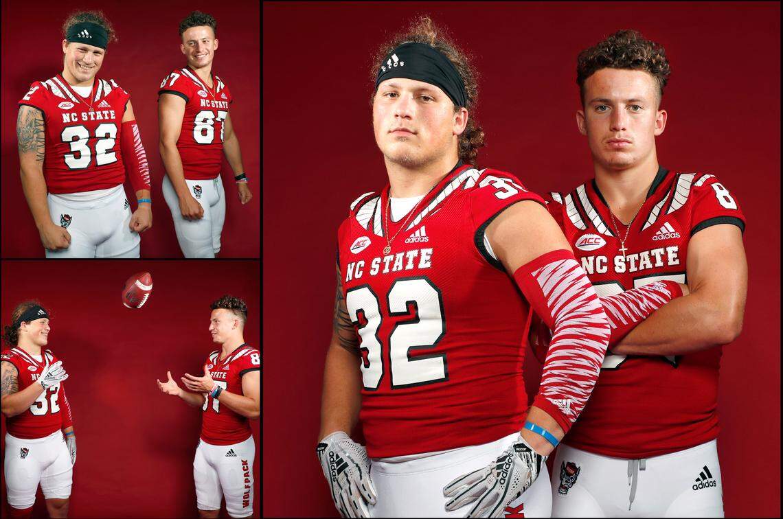 Brothers Drake, left, and Thayer Thomas pose at N.C. State Wednesday, July 24, 2019.