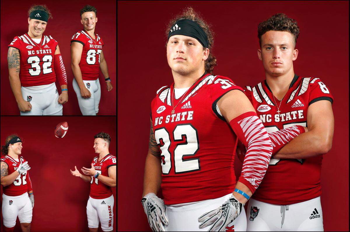 Brothers Drake, left, and Thayer Thomas pose at N.C. State Wednesday, July 24, 2019.