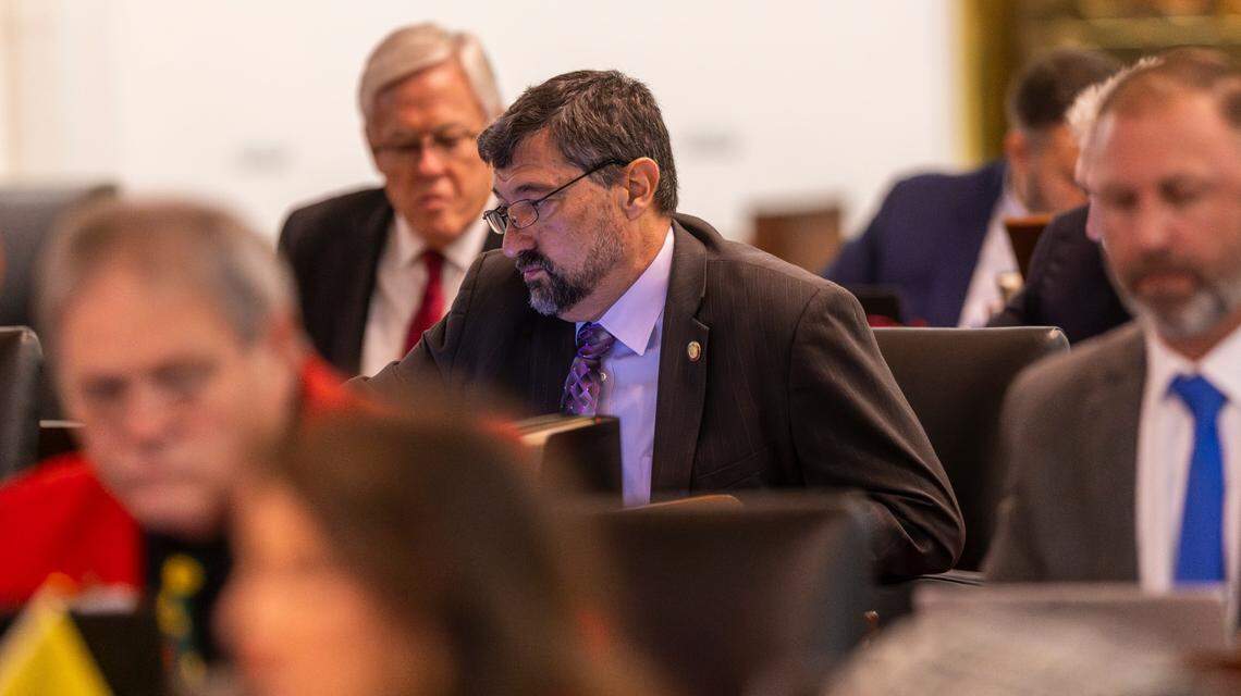 State Rep. Mark Pless, a Canton Republican, during a House session on Wednesday, Dec. 11, 2024.
