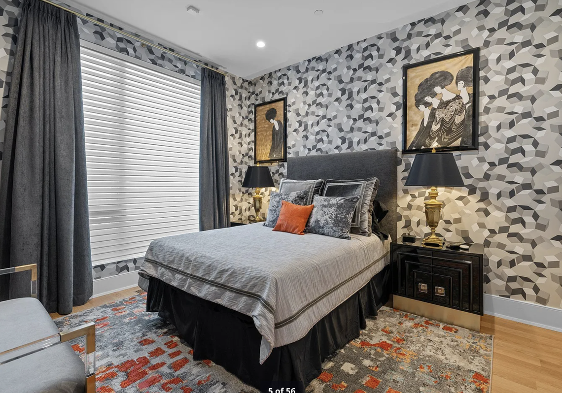 A bedroom at 222 St. Mary’s St. in Raleigh’s The Saint subdivision, which listed for $1.8 million earlier this month.