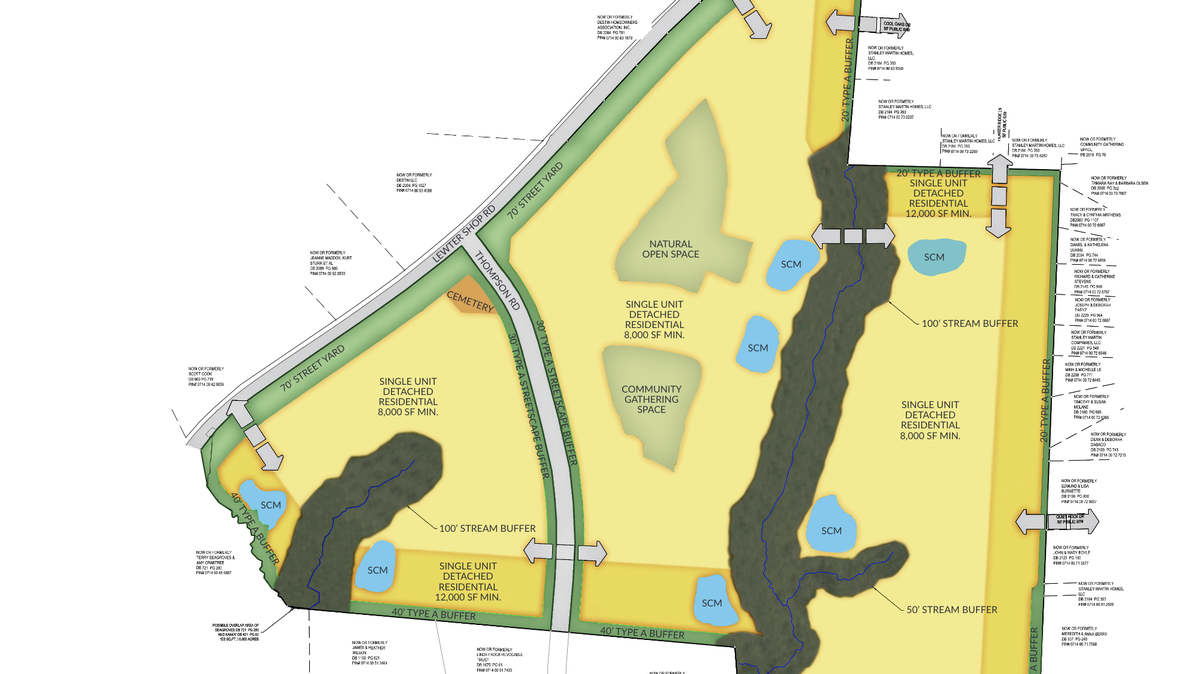 An early concept plan for a housing development in west Cary.