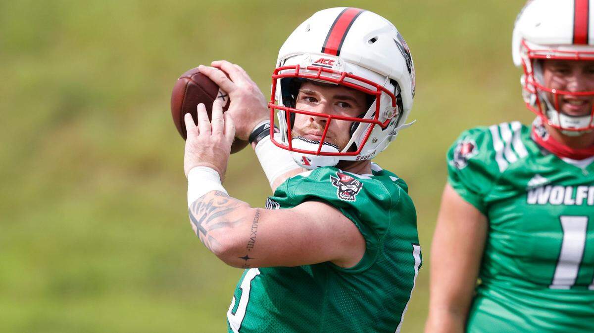 N.C. State quarterback Devin Leary (13), a sophomore, is the offensive focal point of a team that’s ready to finally dethrone Clemson for the ACC Atlantic title.