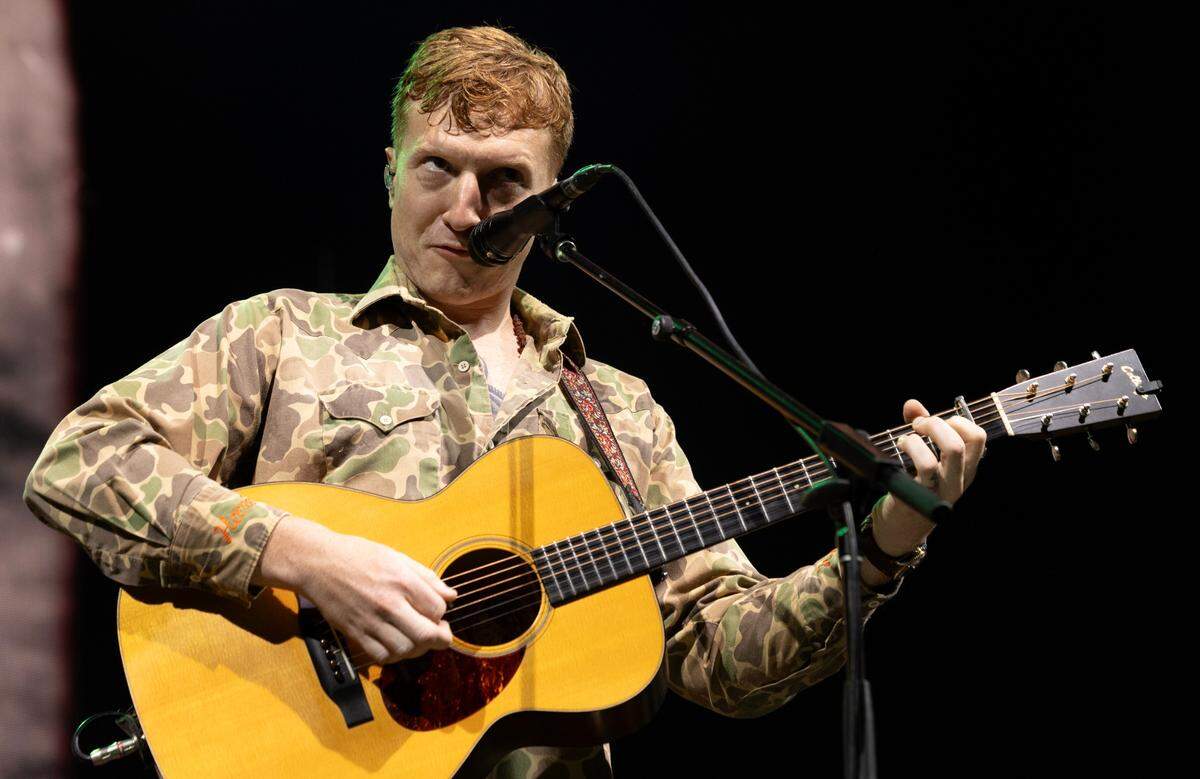 Tyler Childers plays Raleigh, N.C.’s Coastal Credit Union Music Park at Walnut Creek, Wednesday night, April 23, 2025.