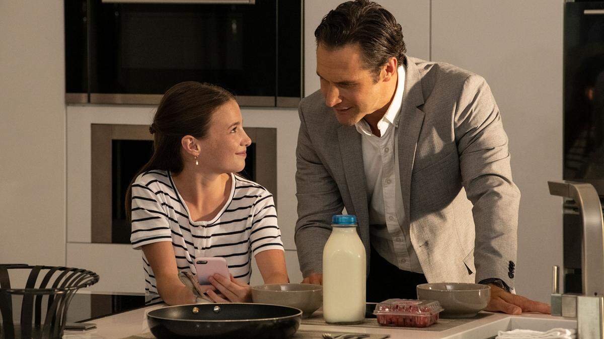 Hattie Kragten and Matt Wells in the Lifetime movie “Daddy’s Perfect Little Girl.”
