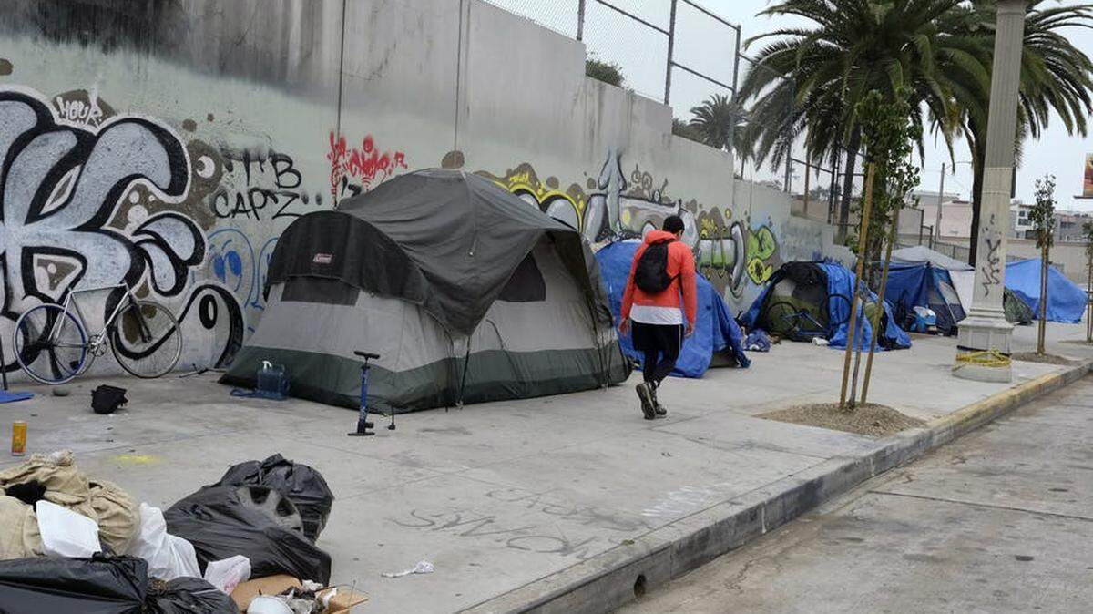 A homeless camp in Los Angeles. (AP Photo/Richard Vogel)