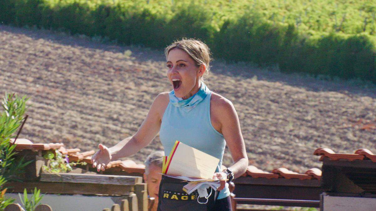 Kim Holderness in the Feb. 16, 2022, episode of “The Amazing Race.”