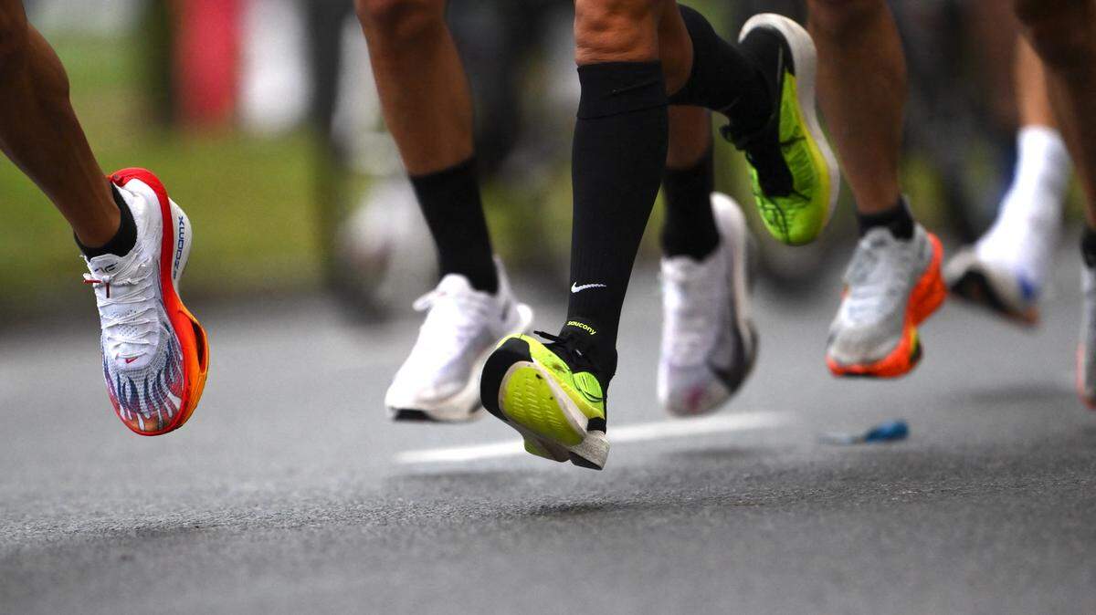 Runners compete in the Buenos Aires International Marathon. 