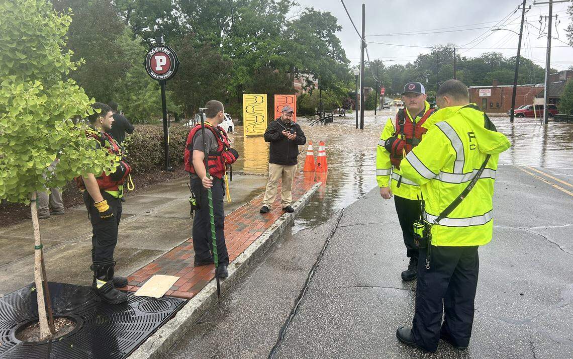 Multiple streets in Sanford were closed due to flooding on Thursday, June 5, 2025.