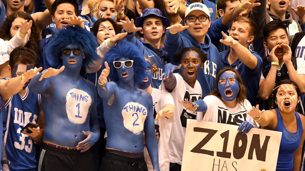 The Cameron Crazies welcome Virginia at Cameron Indoor Stadium In Durham, N.C., Saturday, Jan. 19, 2019.