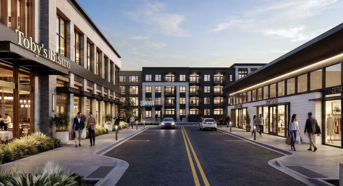 Veridea Crossing will include 220,000 square feet of retail and office space across 14 to 16 one- and two-story buildings in Apex.