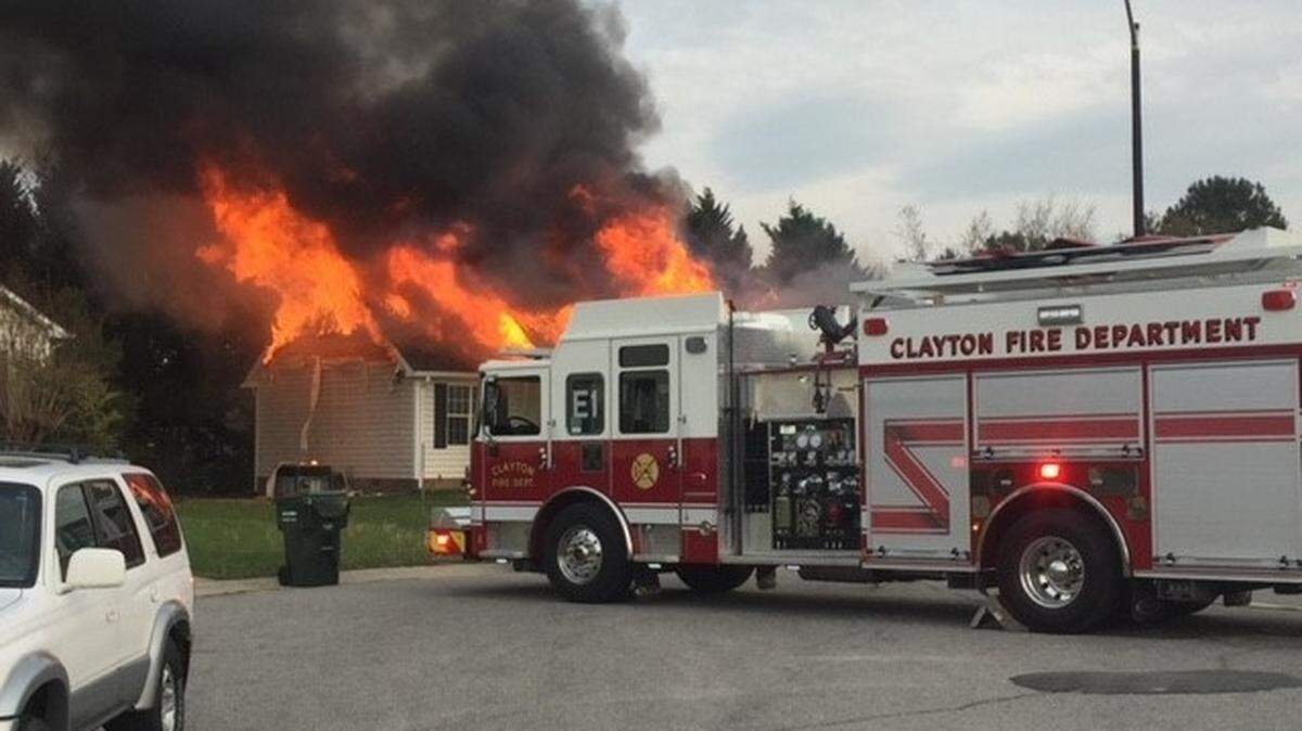 A family of three lost their home on Kildaire Court in Clayton to a fire on Monday, April 2, 2018. One of the family's cats was found dead after the evening blaze, officials said.