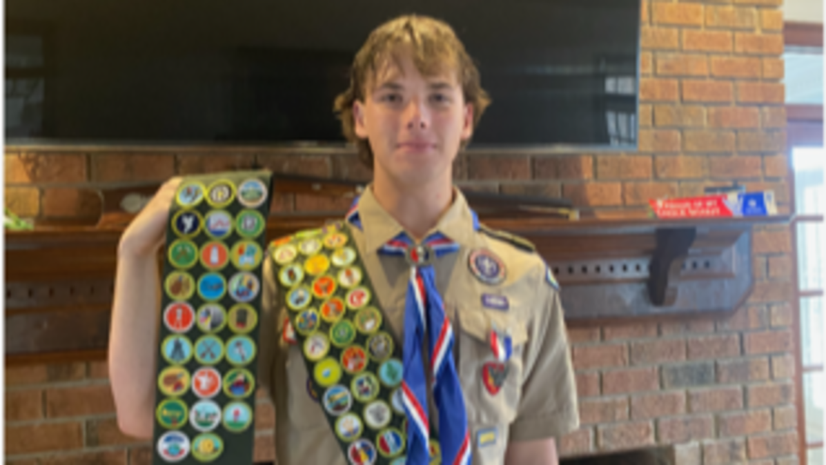 Briar McLellan from Raleigh managed the rare feat of earning all 138 merit badges over his years with the Boy Scouts. He is bound for Marion Military Institute next fall.