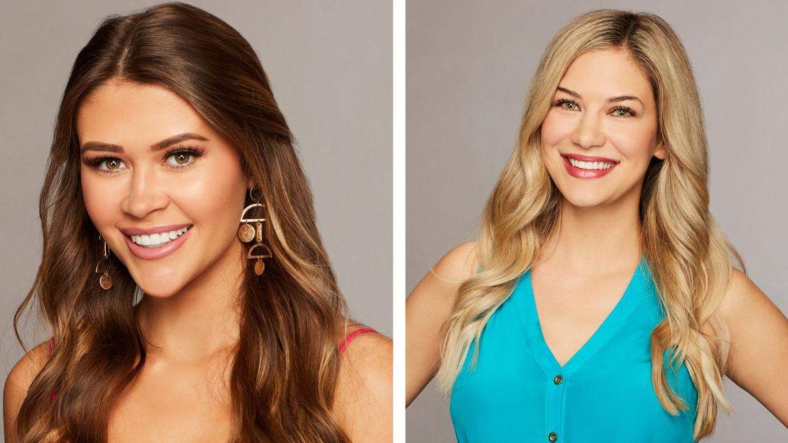 Caelynn Miller-Keyes, left, and Nina Bartula, right, appear on the new season of “The Bachelor” on ABC.