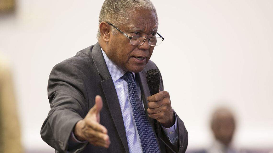 Senator Dan Blue speaks in opposition to Senate Bill 3 during the first extra session of the Legislature on Tuesday, July 24, 2018 in Raleigh, N.C.