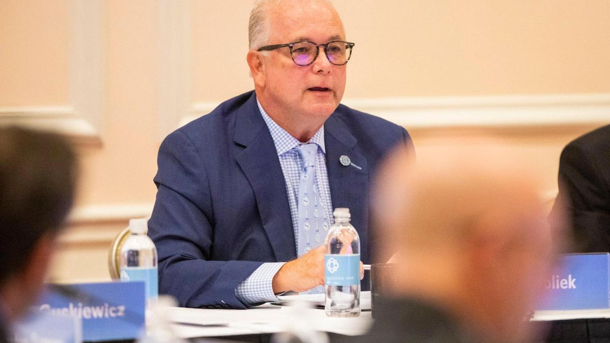 Newly-elected UNC Board of Trustees Chair Dave Boliek speaks during his first meeting as chair on July 15, 2021 in Chapel Hill, N.C. At the Board’s Feb. 2, 2023 meeting, Boliek introduced a resolution to create a new School of Civic Life and Leadership at the university, an effort that has drawn criticism.