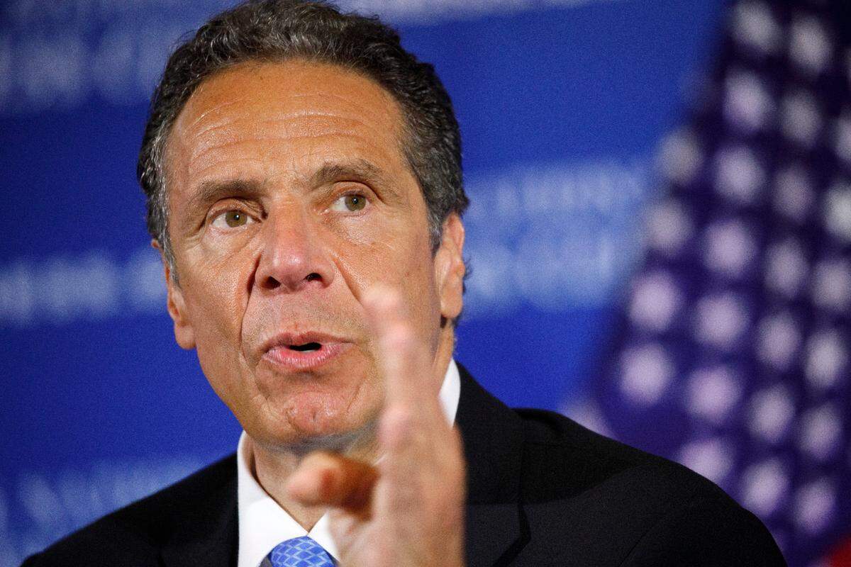 New York Gov. Andrew Cuomo speaks during a news conference, Wednesday, May 27, 2020, at the National Press Club in Washington.