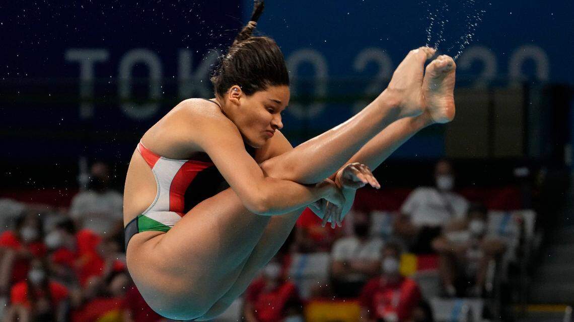 Aranza Vazquez Montano (MEX) in the women’s 3m springboard diving final during the Tokyo 2020 Olympic Summer Games at Tokyo Aquatics Centre.