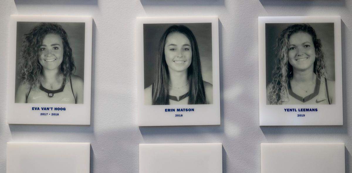 A photograph of Erin Matson, on the 2018 All American roster at Karen Shelton Stadium on Thursday, February 2, 2023 in Chapel Hill, N.C. Matson was named head coach of the Tar Heels earlier this week. She is a former player, leading UNC to four NCAA Championships.