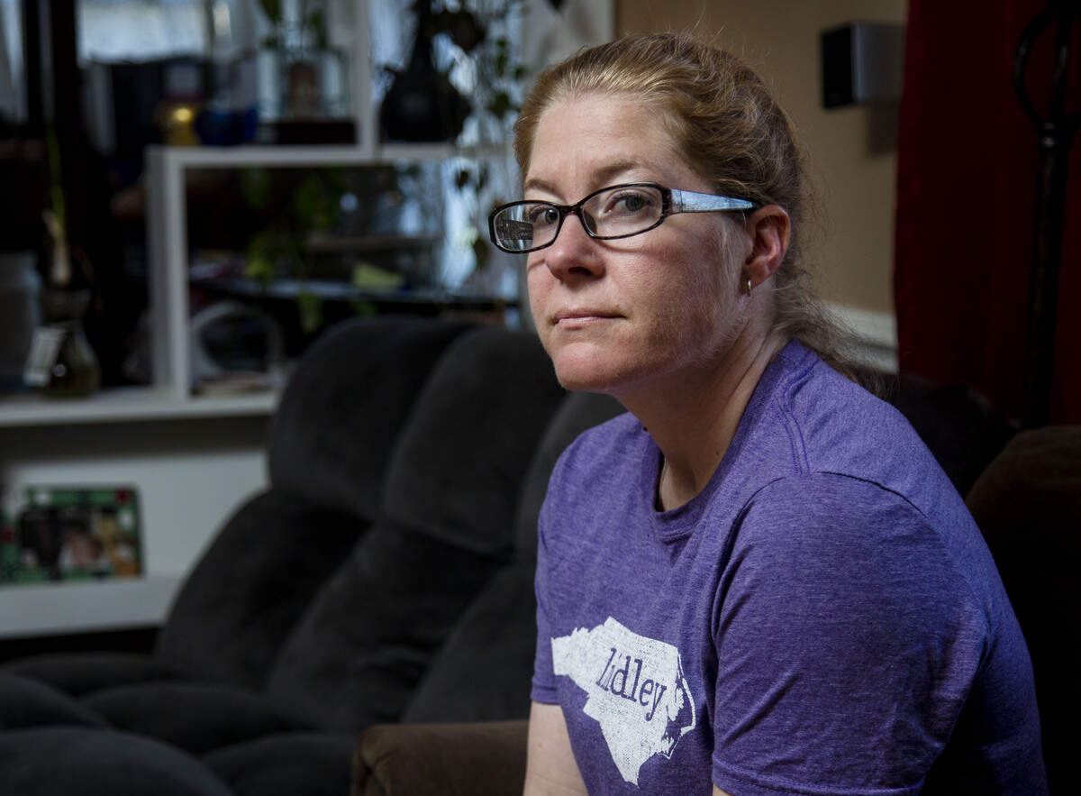 Heather Owen at her family’s home in Greensboro, N.C., on Wednesday, January 8, 2020. Timothy Jon Fry, 55, tried to grab Owen’s 8-year-old daughter at a Biscuitville on Dec. 27.
