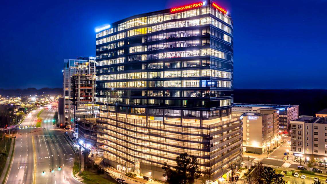 The Advance Auto Parts Tower on Six Forks Road in Raleigh. A Wake County man is facing a federal charge after allegedly threatening to kill Advance Auto Parts executives.