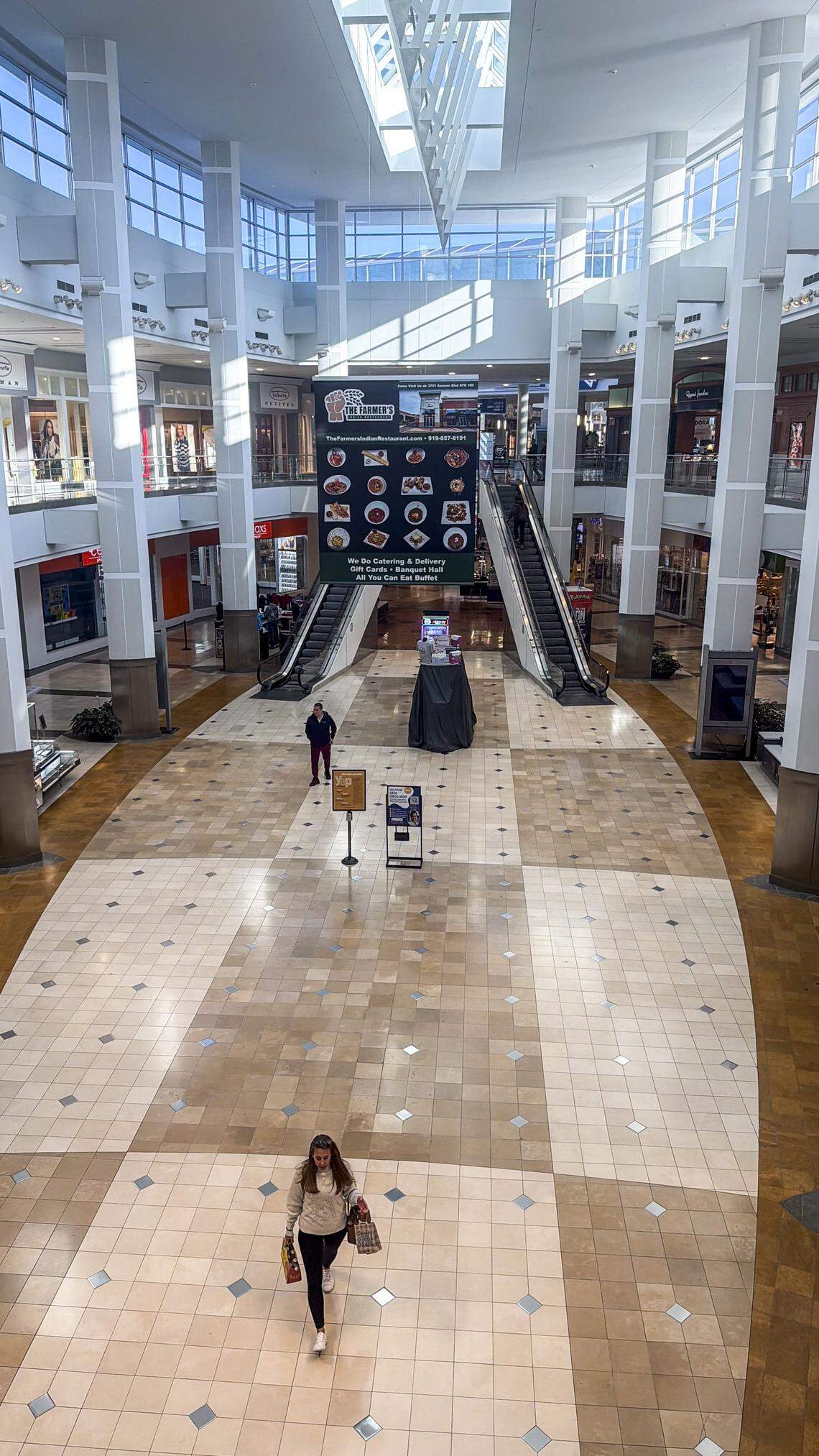 An interior view at Triangle Town Center in Raleigh on Tuesday, Jan. 13, 2026. The 70-acre property opened in 2002 and initially featured anchor stores Sears, Hudson Belk, Dillard’s and Hecht’s.