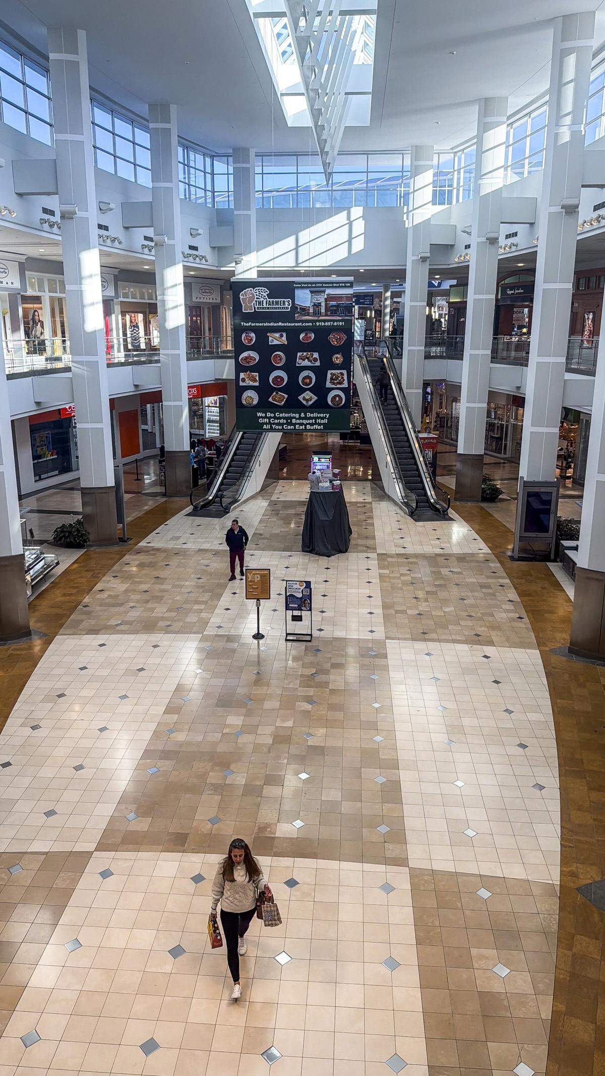An interior view at Triangle Town Center in Raleigh on Tuesday, Jan. 13, 2026. The 70-acre property opened in 2002 and initially featured anchor stores Sears, Hudson Belk, Dillard’s and Hecht’s.