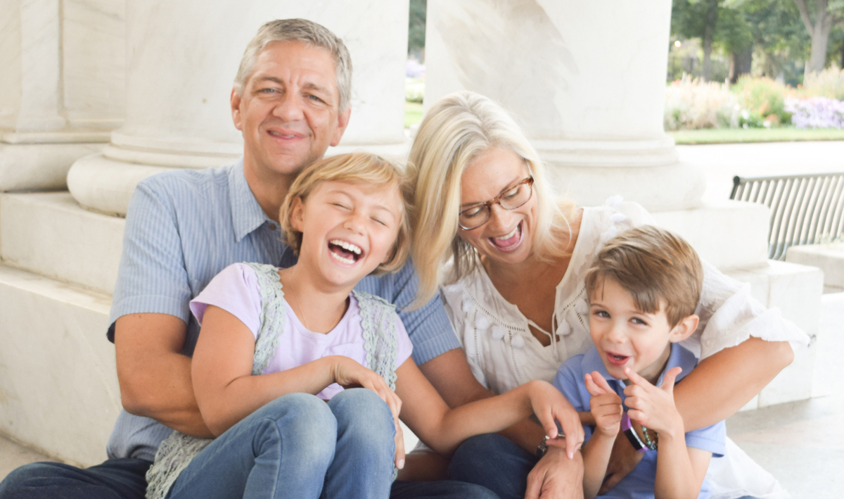 Cam and Jill Morin, in a 2017 photo, with their children, Phebe and Luke. A rare brain cancer cost Luke, who was 5, his life in 2018. His death has inspired UNC basketball coach Roy Williams to raise money for pediatric cancer research this weekend at a Coaches vs. Cancer golf tournament in Pinehurst.