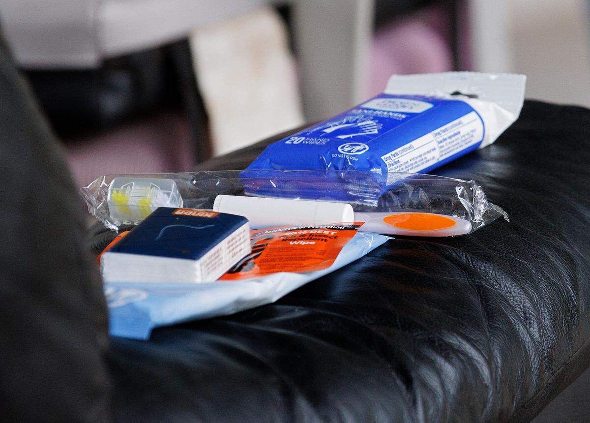 Personal hygiene items are delivered to a neighbor by members of Durham’s HEART team on Thursday, June 27, 2024, in Durham, N.C. HEART, which stands for Holistic Empathetic Assistance Response Teams, sends unarmed specialists instead of (or alongside) police to some emergency calls.