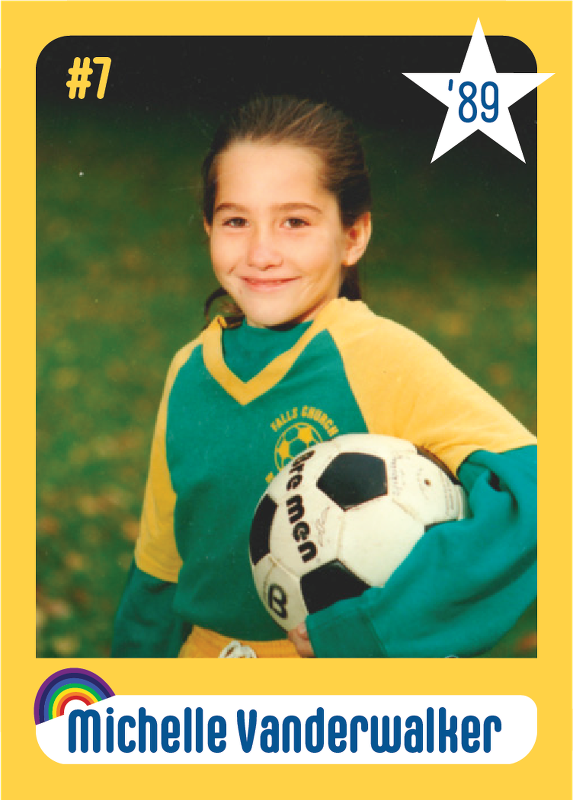The bartop at E.O.’s Atheltic Club will be covered in submitted youth sports pictures from the Triangle community. Pictured is co-owner Michelle Vanderalker in her rec soccer days.
