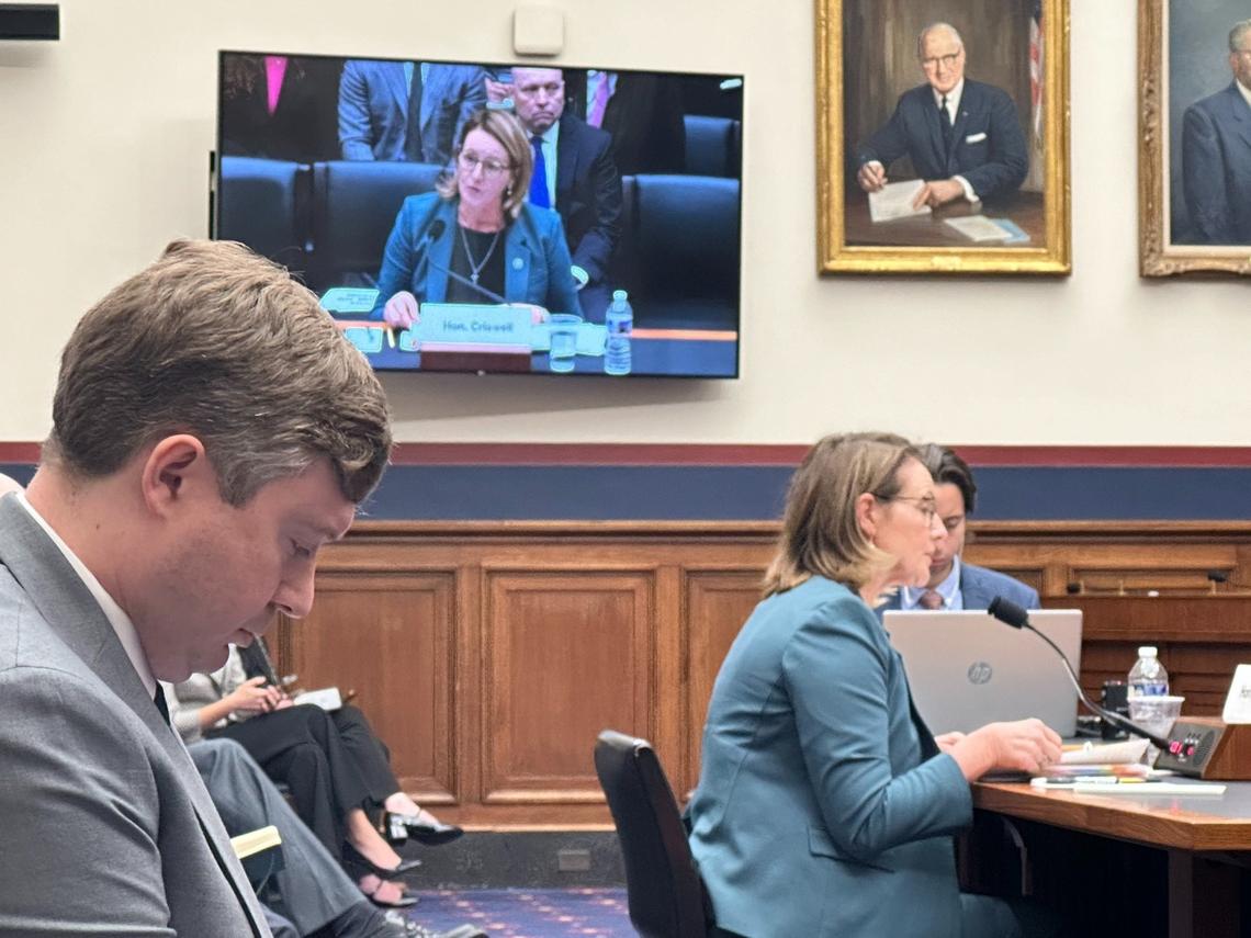 FEMA Administrator Deanne Criswell testifies in a Congressional hearing Nov. 19, 2024 about the federal agency’s response to Hurricane Helene.