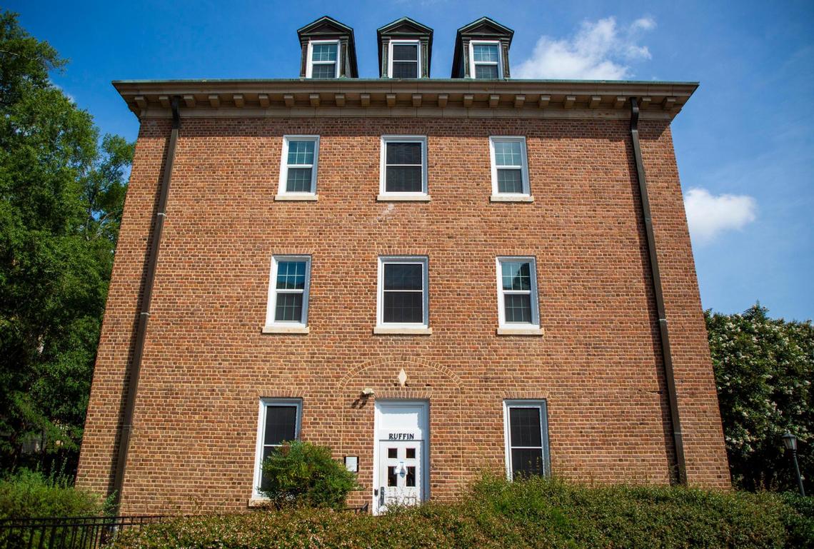 Ruffin Residence Hall is one of four buildings on UNC Chapel HillÕs campus that have been recommended for renaming under a new policy approved by the UNC Board of Trustees during a meeting on Thursday, July 16, 2020, in Chapel Hill, N.C. The other three buildings are the Daniels Building, Carr Building and Aycock Residence Hall.