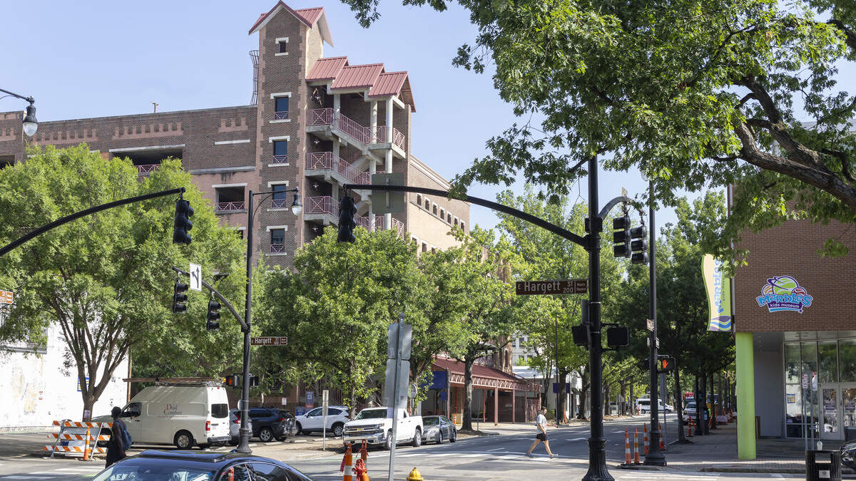 The Wilmington Street Station parking deck, located across Blount Street from the Marbles Kids Museum, on Thursday, July 2, 2026 in Raleigh, N.C. The deck is a popular option for museum visitors, that offers free two-hour parking.
