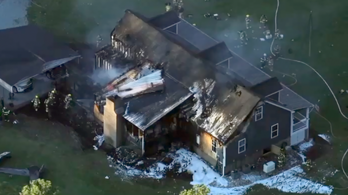 Chatham County home destroyed by fire. Initial reports cite a possible explosion.