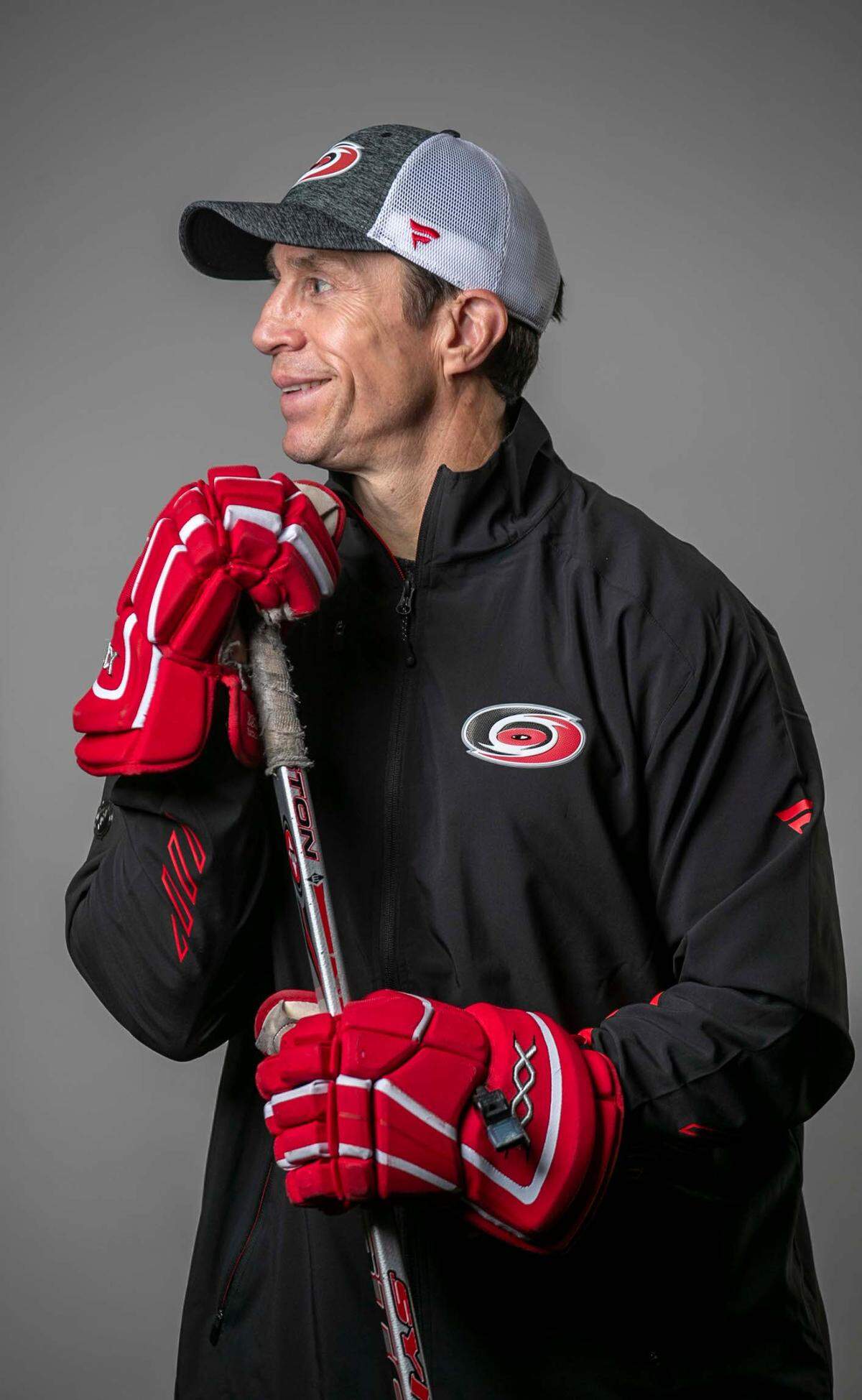 Carolina Hurricanes’ coach Rod Brind’Amour poses for a portrait on Friday, December 3, 2021 at PNC Arena in Raleigh, N.C. Brind’Amour played 20 years in the NHL leading the Hurricanes to the Stanley Cup championship in 2006. He has been coach of the Hurricanes since 2018 and was awarded the Jack Adams award in 2021.