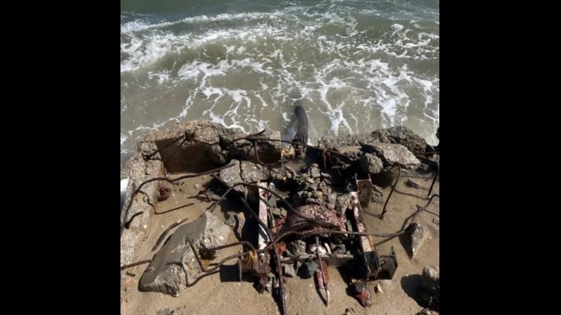 This is an example of the military site infrastructure that was exposed by storms that hit Cape Hatteras National Seashore last year.