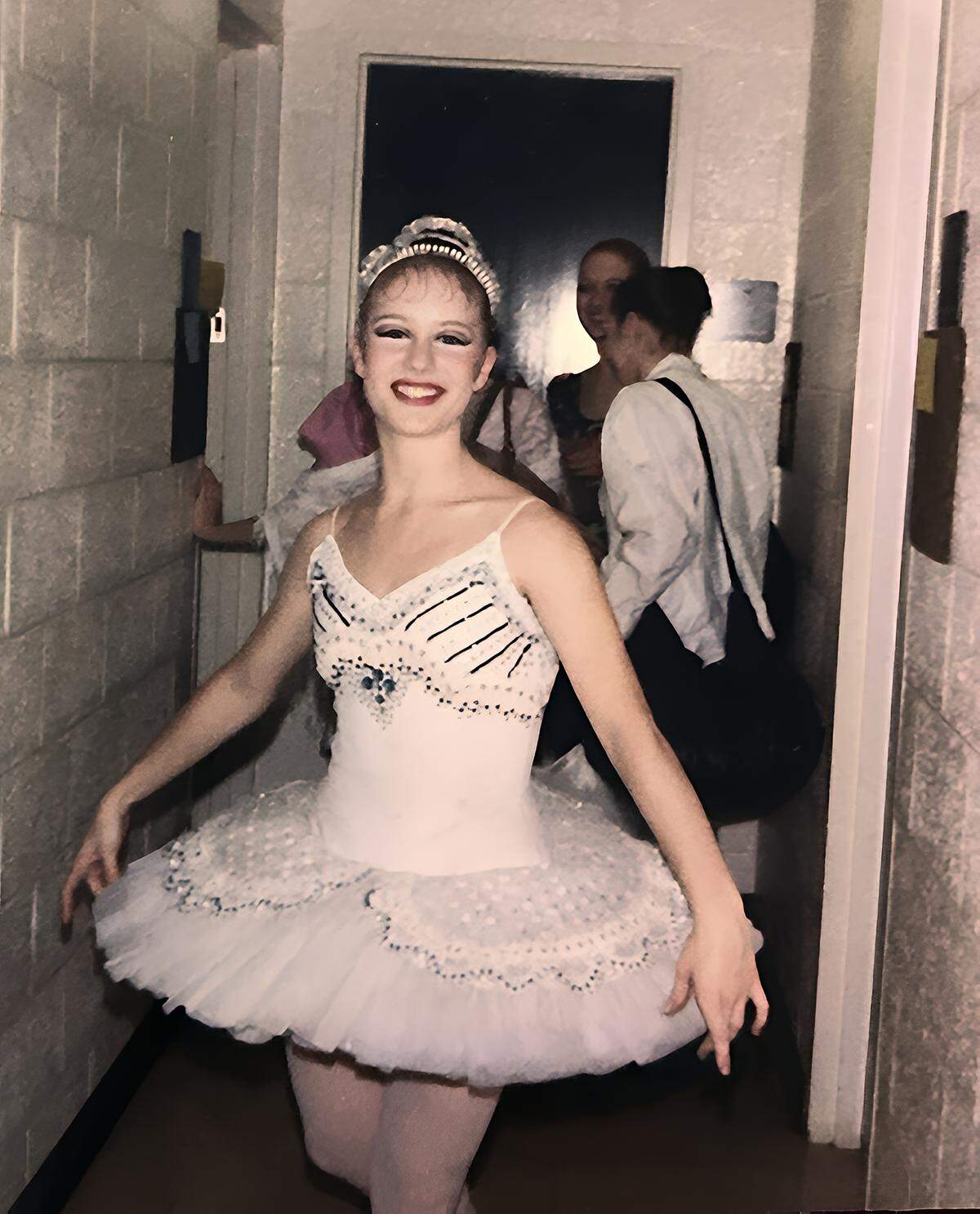 Elizabeth Johnson was 17 when photographed backstage during a UNC School of the Arts performance of Sleeping Beauty, where Johnson danced a solo role.