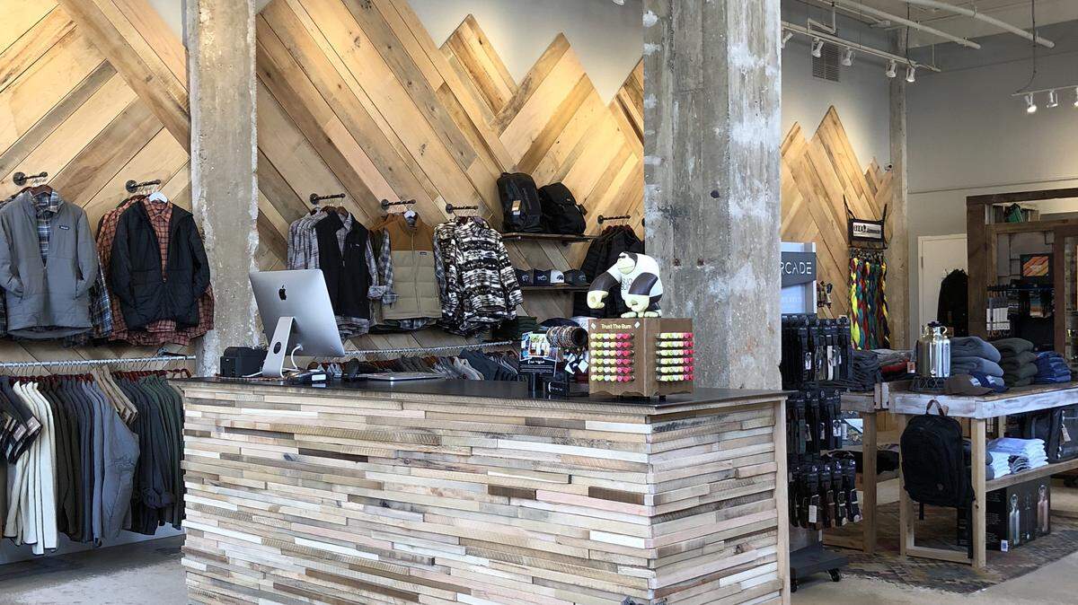The Apex Outfitters location in downtown Raleigh specializes in adventure apparel by brands such as Patagonia, The North Face, Vans, Sorel and others.
