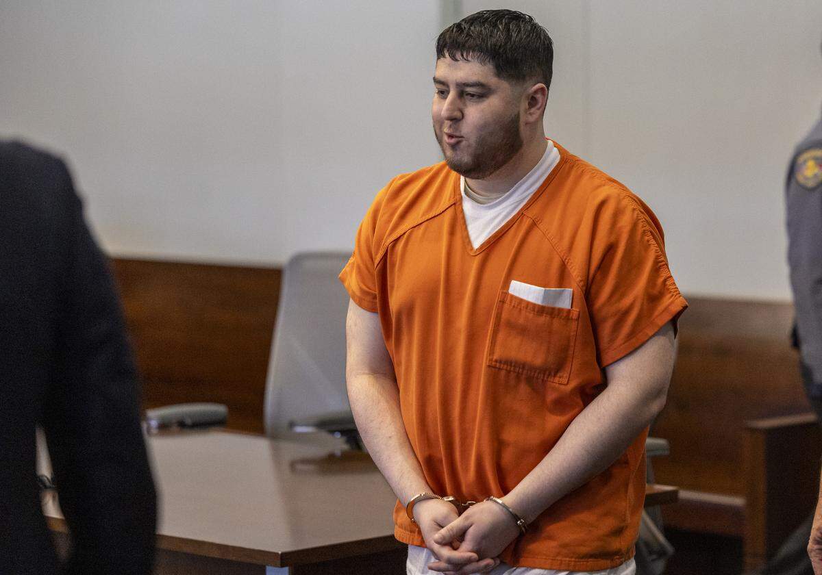 Miguel Salguero Olivares, who is charged in the 2012 killing of UNC-Chapel Hill student Faith Hedgepeth, appears in Durham County court for a hearing on Thursday, Nov. 6, 2025. Salguero Olivares faces charges of first-degree murder, burglary, rape and sexual assault in Hedgepeth’s death.