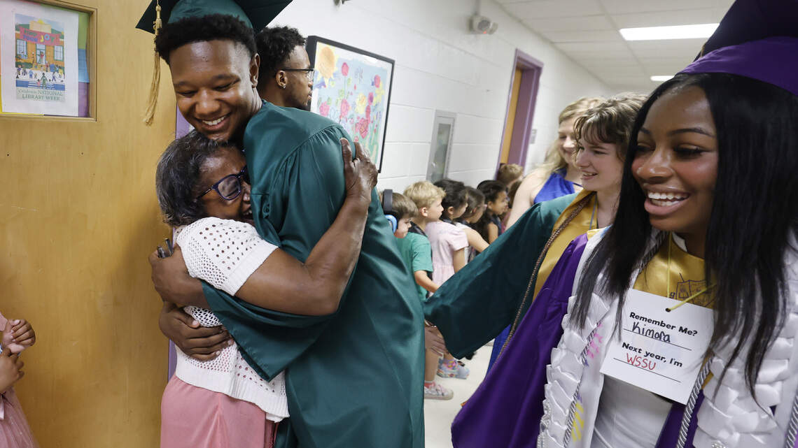 Wake high school seniors remember their past with a return to elementary school