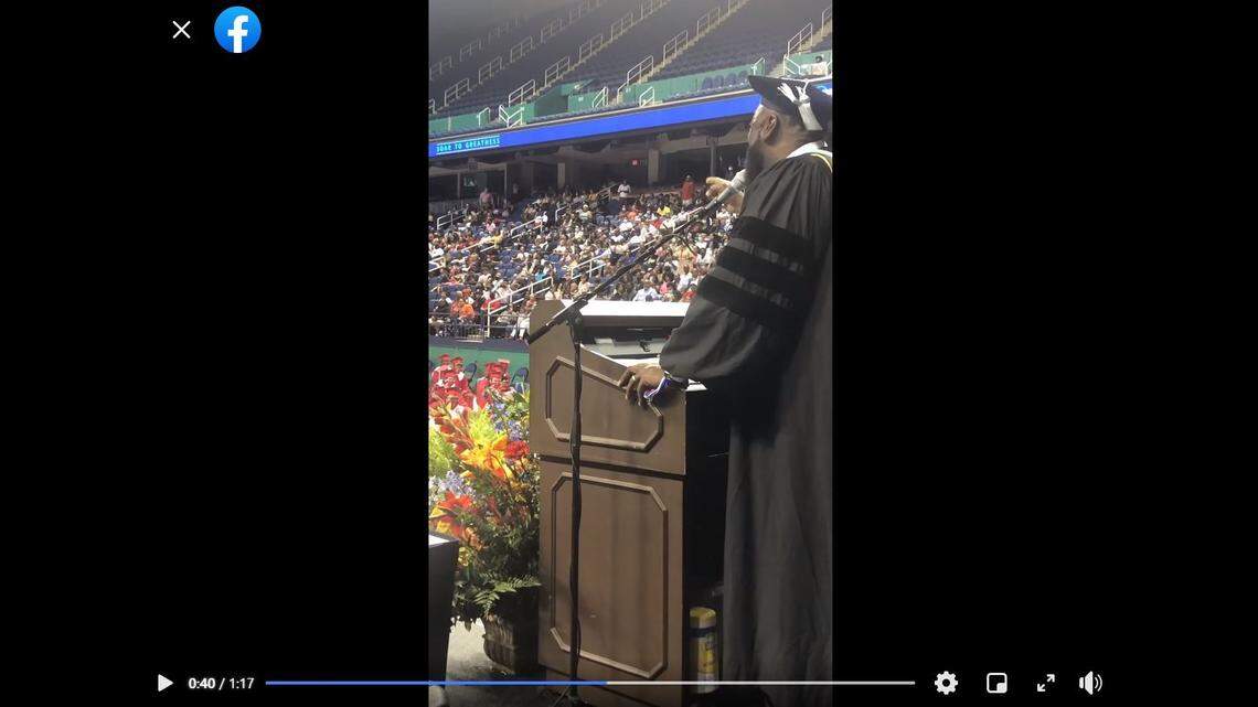 Marcus Gause, a principal at a high school in High Point, North Carolina, serenaded graduates with a rendition of “I Will Always Love You.”